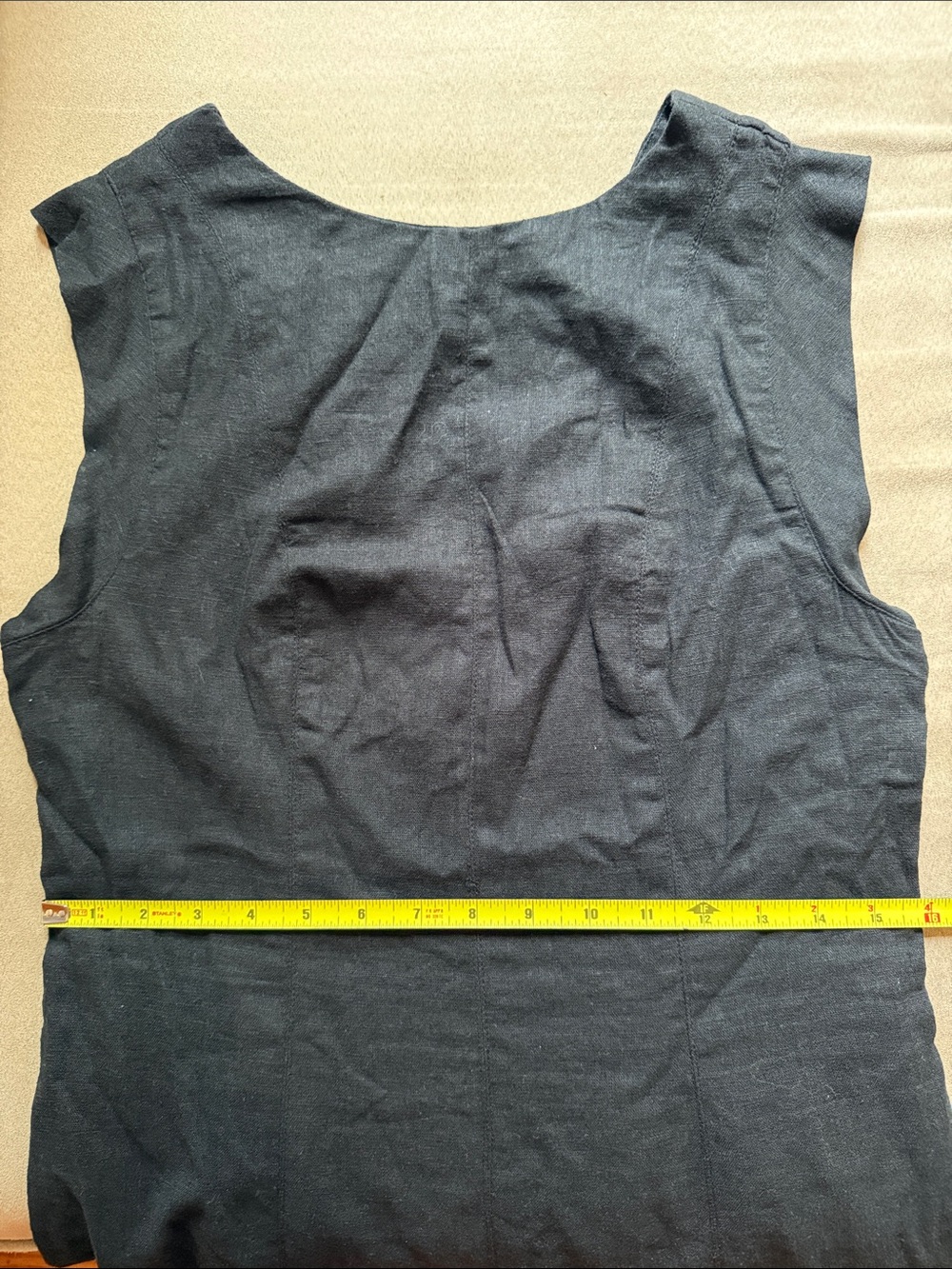 Abercrombie & Fitch Linen-Blend Godet Mini Dress BLACK Size Medium - Picture 7 of 10